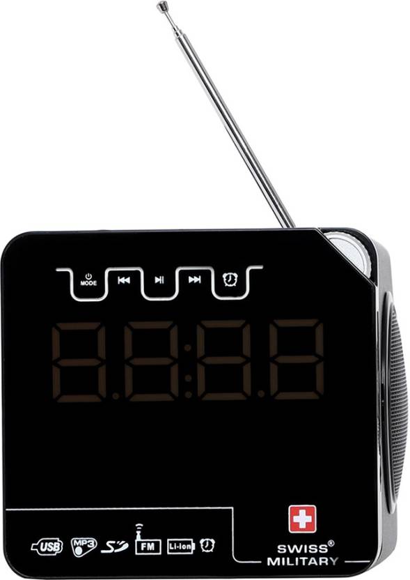Swiss Military BL10 3-IN-1 BLUETOOTH SPEAKER RADIO CUM DIGITAL CLOCK WITH REMOTE 3 W Bluetooth Speaker  (Black, 5 Way Speaker Channel)